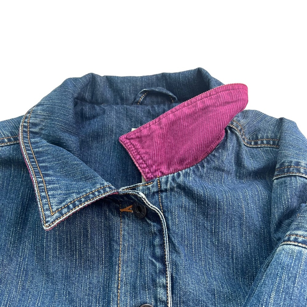 L.L. Bean Blue Jean Jacket with Pink Accents - Picture 8 of 11